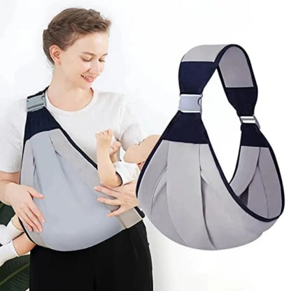 Baby sling carrier in use
