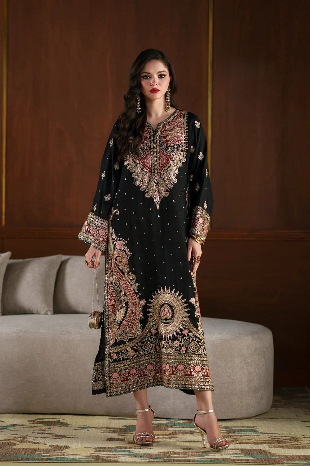 Embroidered Silk 3-Piece Suit – Luxury Kaftan Collection — original image 1