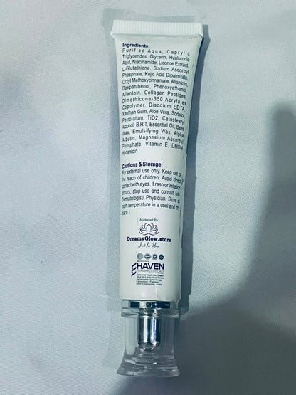 Glow Touch Cream tube back – Ingredients list