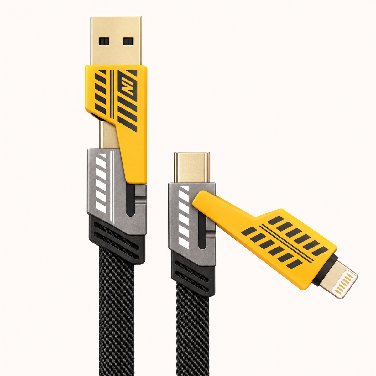 4-in-1 braided fast charging data cable