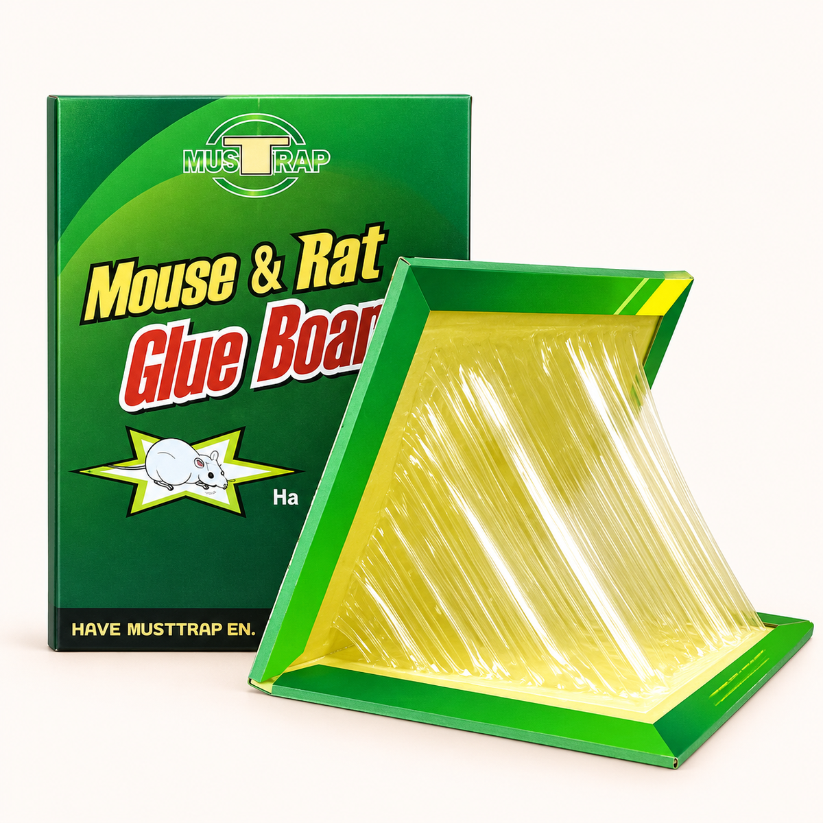 Mouse and rat glue trap board with box